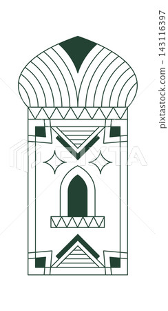 Ornament Deco Outline Line Art Ornament Deco Outline Line Art 143116397
