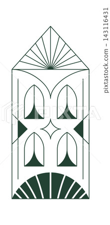 Art Deco Window Facade Outline Frame Art Deco Window Facade Outline Frame 143116431