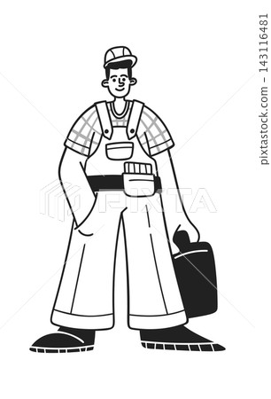 Handyman Carrying Toolbox Cartoon Handyman Carrying Toolbox Cartoon 143116481