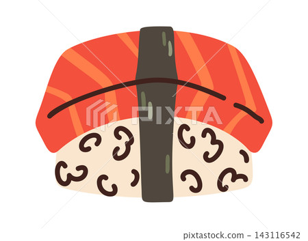 Sushi Nigiri With Nori Band Cartoon Sushi Nigiri With Nori Band Cartoon 143116542