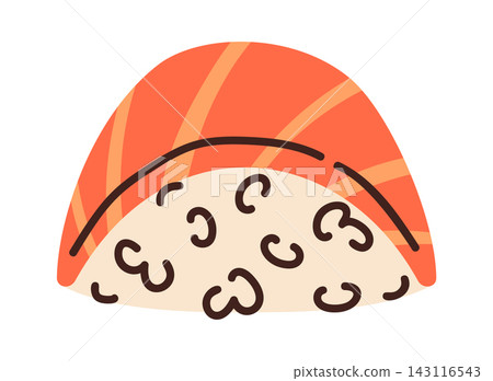 Sushi Nigiri With Rice Grain Cartoon Sushi Nigiri With Rice Grain Cartoon 143116543