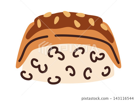 Sushi Nigiri With Topping Cartoon Style Sushi Nigiri With Topping Cartoon Style 143116544