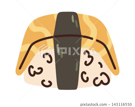 Sushi Nigiri With Nori Band Cartoon Style Sushi Nigiri With Nori Band Cartoon Style 143116550