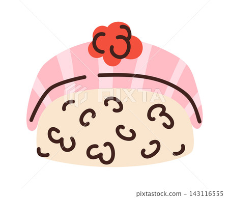Sushi Nigiri With Roe Cartoon Style Sushi Nigiri With Roe Cartoon Style 143116555