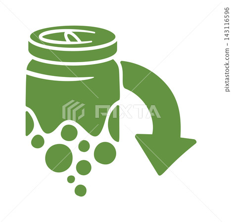 Jar Recycling Arrow Symbol Silhouette Jar Recycling Arrow Symbol Silhouette 143116596