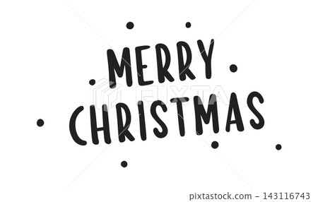 Christmas Greeting Lettering With Dots Hand Drawn 143116743