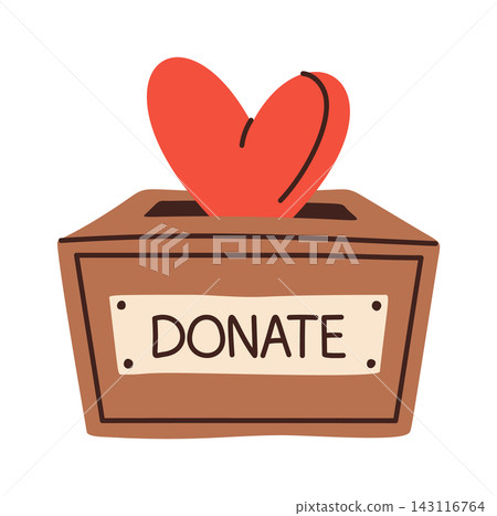 Donation Box Heart Symbol Charity Cartoon Donation Box Heart Symbol Charity Cartoon 143116764