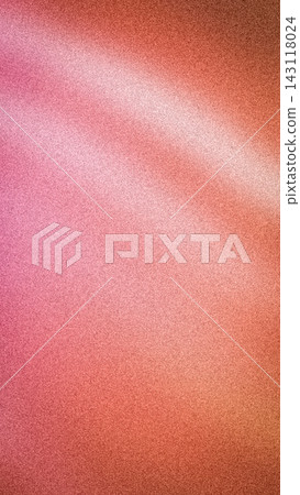 Warm vertical abstract background with a soft pink to terracotta orange gradient, featuring a bright light streak and authentic, high-quality grainy texture effect 143118024