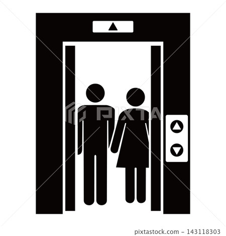 Simple elevator silhouette icon Simple elevator silhouette icon 143118303