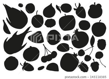 Fruit silhouettes Fruit silhouettes 143118385