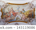 Saint James the Elder and Saint Judas Thaddeus, fresco by Matthaus Gunther in Benedictine monastery church in Amorbach, Germany 143119086