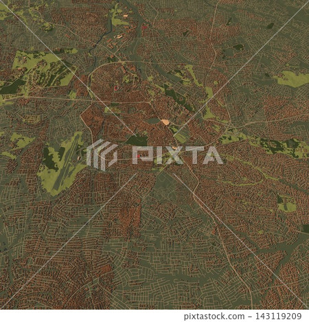 3D illustration of city and urban in Kumasi Ghana 143119209