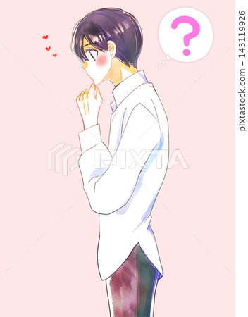 A thinking man, love, question mark. A thinking man, love, question mark. 143119926