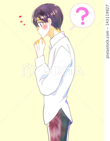 A thinking man, love, question mark. A thinking man, love, question mark. 143119927