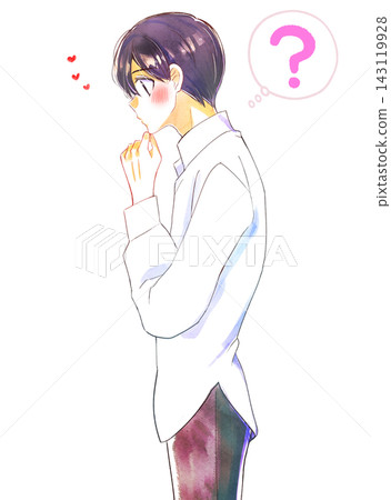 A thinking man, love, question mark. A thinking man, love, question mark. 143119928