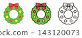 Christmas wreath Christmas icons (3 types) (cute and casual vector) 143120073