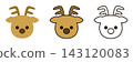 Reindeer Christmas Illustration Icons (3 types) (Cute, Simple, Vector) 143120083