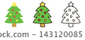Christmas tree Christmas illustration icons (3 types) (cute and casual vector) 143120085