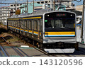 A 3-car 205 series 1100 series local train running on the Tsurumi Line. 143120596
