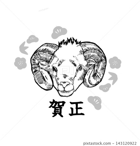 生肖插圖:綿羊(黑色) 生肖插圖:綿羊(黑色) 143120922