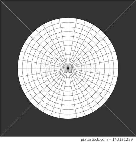 Polar grid of 10 concentric circles and 10 degrees steps. Blank vector polar graph paper. Polar grid of 10 concentric circles and 10 degrees steps. Blank vector polar graph paper. 143121289