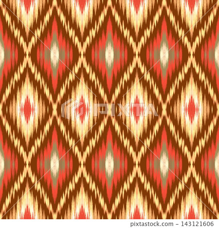 Hand-drawn Seamless Terracotta Diamond Pattern for Vintage Upholstery Fabric Wallpaper Print 143121606
