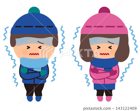寒冷天氣裡一個孩子的插圖 寒冷天氣裡一個孩子的插圖 143122409