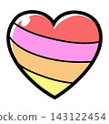 Hand-drawn heart (with stripes) 143122454