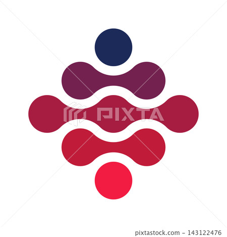 Connected dots in a shape of rhombus. Colorful abstract design element. Vector illustration. Connected dots in a shape of rhombus. Colorful abstract design element. Vector illustration. 143122476