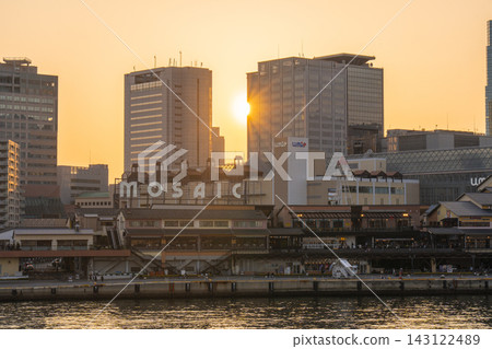 Beautiful evening view of Kobe Harborland Beautiful evening view of Kobe Harborland 143122489