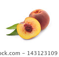 Sweet peaches with leaves 143123109