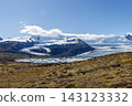 Fjallsarlon lagoon with icebergs and Fjallsjokull glacier in South Iceland 143123332