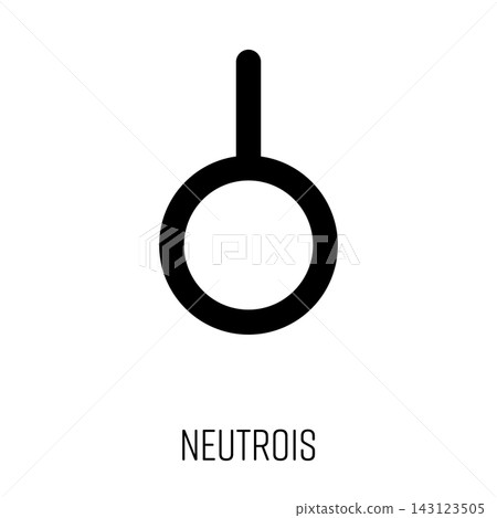 Neutrois or neutral gender sign. Simple flat black vector icon. Neutrois or neutral gender sign. Simple flat black vector icon. 143123505