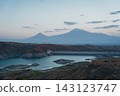 Ararat mountain view behind Azat Reservoir in Yerevan, Armenia at dusk 143123747