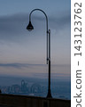 Viewpoint at Highland Park offers a view of Baku with a street lamp in foreground 143123762