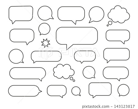 Minimal black Outline Speech Bubble Collection for Chat Communication Minimal black Outline Speech Bubble Collection for Chat Communication 143123817