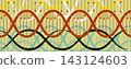 Futuristic helix structure, DNA strands, connected neural web 143124603