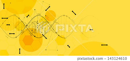 Futuristic helix structure, DNA strands, connected neural web Futuristic helix structure, DNA strands, connected neural web 143124610