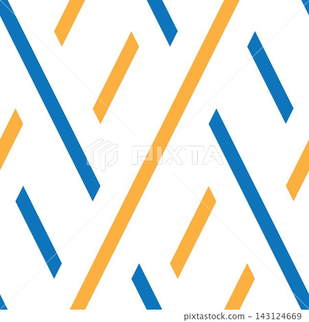 Pattern with oblique orange and blue lines 143124669