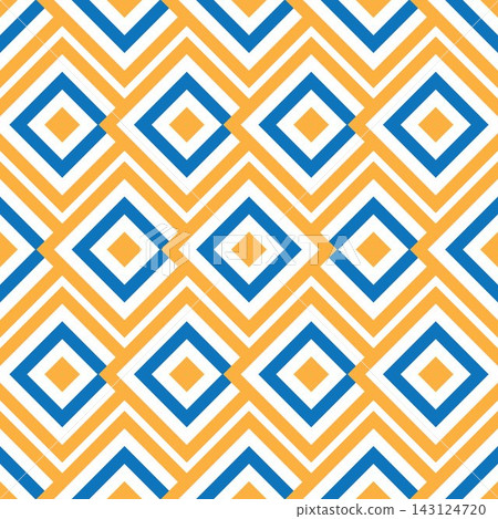 Seamless pattern with orange and blue squares (2) Seamless pattern with orange and blue squares (2) 143124720