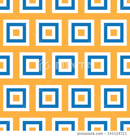 Seamless pattern with orange and blue squares 143124721