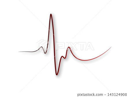 Fading heartbeat pulse cardiogram 3D sticker medical emergency vector Fading heartbeat pulse cardiogram 3D sticker medical emergency vector 143124908