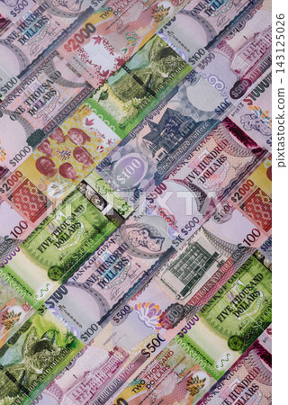 Guyana paper money, dollar banknotes and coins as currency for exchange or travel Guyana paper money, dollar banknotes and coins as currency for exchange or travel 143125026
