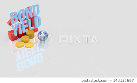 Rising Bond Yields in the Global Financial Market 3d render. 143125697