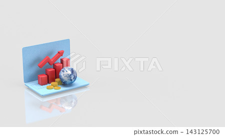 Global Economic Growth Chart on a Digital Laptop 3d render. Global Economic Growth Chart on a Digital Laptop 3d render. 143125700