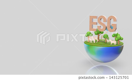 ESG Sustainability and Wildlife Conservation Concept 3d render. 143125701