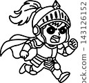 A cute hero character running in a hurry 143126152