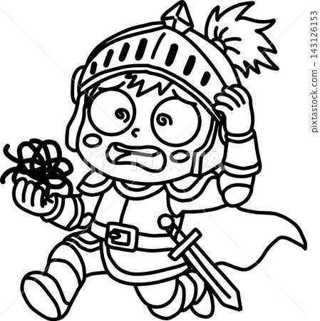 An illustration of a young hero character who is in trouble and panicking, with a bewildered and confused expression. An illustration of a young hero character who is in trouble and panicking, with a bewildered and confused expression. 143126153