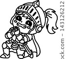 A cute hero character in a pleading pose, hands clasped together in a sincere prayer. 143126212