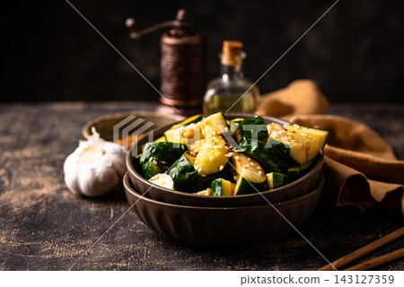 Asian style marinated cucumber with chili Asian style marinated cucumber with chili 143127359